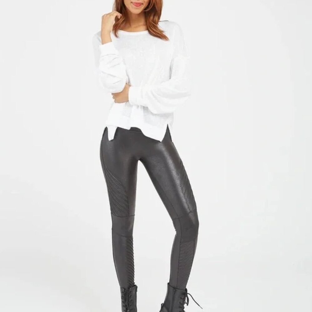 SPANX Faux Leather Moto Leggings